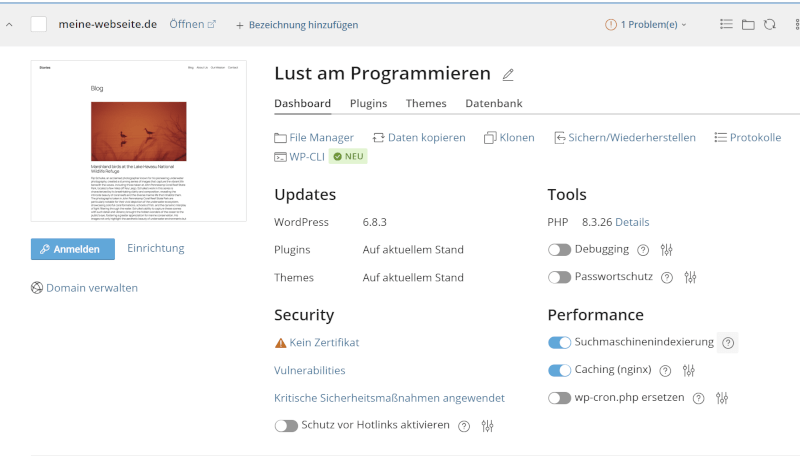 WordPress Toolkit Webspace WordPress Toolkit
